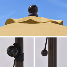 Load image into Gallery viewer, STRONG CAMEL Patio Umbrella 6.5 Ft 6 Ribs Rope Pulley for Garden Table Parasol Yard Outdoor Backyard Pool Deck Cafe Market with Air Vent