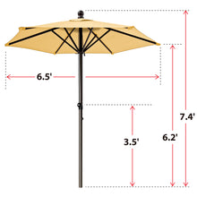 Load image into Gallery viewer, STRONG CAMEL Patio Umbrella 6.5 Ft 6 Ribs Rope Pulley for Garden Table Parasol Yard Outdoor Backyard Pool Deck Cafe Market with Air Vent