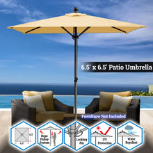 Load image into Gallery viewer, STRONG CAMEL 6.5&#39;x 6.5&#39; Outdoor Square Shape Umbrella Rope Pulley for Garden Table Parasol Yard Outdoor Backyard Pool Deck Cafe Market with Air Vent
