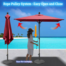 Load image into Gallery viewer, STRONG CAMEL 6.5'x 6.5' Outdoor Square Shape Umbrella Rope Pulley for Garden Table Parasol Yard Outdoor Backyard Pool Deck Cafe Market with Air Vent