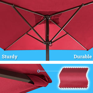 STRONG CAMEL 6.5'x 6.5' Outdoor Square Shape Umbrella Rope Pulley for Garden Table Parasol Yard Outdoor Backyard Pool Deck Cafe Market with Air Vent