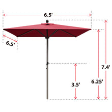 Load image into Gallery viewer, STRONG CAMEL 6.5'x 6.5' Outdoor Square Shape Umbrella Rope Pulley for Garden Table Parasol Yard Outdoor Backyard Pool Deck Cafe Market with Air Vent