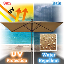 Load image into Gallery viewer, STRONG CAMEL 6.5'x 6.5' Outdoor Square Shape Umbrella Rope Pulley for Garden Table Parasol Yard Outdoor Backyard Pool Deck Cafe Market with Air Vent