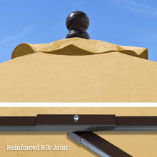 Load image into Gallery viewer, STRONG CAMEL Outdoor Rectangular Umbrella 10'x 6.5' Rope Pulley for Garden Table Parasol Yard Outdoor Backyard Pool Deck Cafe Market with Air Vent