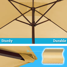 Load image into Gallery viewer, STRONG CAMEL Outdoor Rectangular Umbrella 10'x 6.5' Rope Pulley for Garden Table Parasol Yard Outdoor Backyard Pool Deck Cafe Market with Air Vent