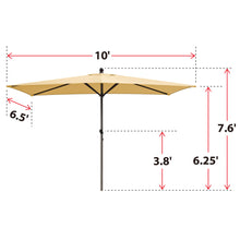 Load image into Gallery viewer, STRONG CAMEL Outdoor Rectangular Umbrella 10'x 6.5' Rope Pulley for Garden Table Parasol Yard Outdoor Backyard Pool Deck Cafe Market with Air Vent