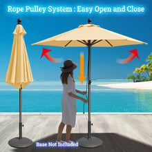 Load image into Gallery viewer, STRONG CAMEL Patio Umbrella 7.5 Ft 6 Ribs Rope Pulley for Garden Table Parasol Yard Outdoor Backyard Pool Deck Cafe Market with Air Vent