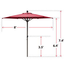 Load image into Gallery viewer, STRONG CAMEL Patio Umbrella 8 Ft 6 Ribs Rope Pulley for Garden Table Parasol Yard Outdoor Backyard Pool Deck Cafe Market with Air Vent
