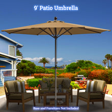 Load image into Gallery viewer, STRONG CAMEL Patio Umbrella 9 Ft 8 Ribs Rope Pulley for Garden Table Parasol Yard Outdoor Backyard Pool Deck Cafe Market with Air Vent