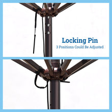 Load image into Gallery viewer, STRONG CAMEL Patio Umbrella 9 Ft 8 Ribs Rope Pulley for Garden Table Parasol Yard Outdoor Backyard Pool Deck Cafe Market with Air Vent