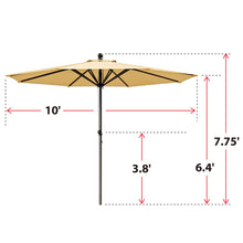 Load image into Gallery viewer, STRONG CAMEL Patio Umbrella 10 Ft 8 Ribs Rope Pulley for Garden Table Parasol Yard Outdoor Backyard Pool Deck Cafe Market with Air Vent