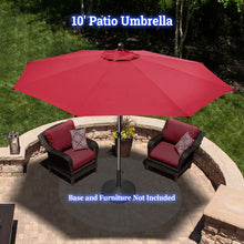 Load image into Gallery viewer, STRONG CAMEL Patio Umbrella 10 Ft 8 Ribs Rope Pulley for Garden Table Parasol Yard Outdoor Backyard Pool Deck Cafe Market with Air Vent