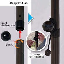 Load image into Gallery viewer, STRONG CAMEL Patio Umbrella 10 Ft 8 Ribs Rope Pulley for Garden Table Parasol Yard Outdoor Backyard Pool Deck Cafe Market with Air Vent