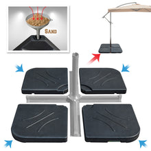 Load image into Gallery viewer, 4pc Heavy Duty Cantilever Offset Umbrella Stand Water Sand Holder Affusion Base