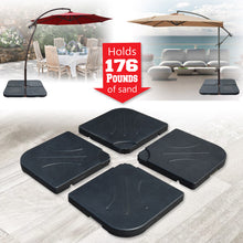 Load image into Gallery viewer, 4pc Heavy Duty Cantilever Offset Umbrella Stand Water Sand Holder Affusion Base