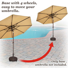 Load image into Gallery viewer, 55lbs Resin Weeled Movable Patio Umbrella Base Weighted Heavy Stand Deck