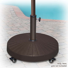 Load image into Gallery viewer, 55lbs Resin Weeled Movable Patio Umbrella Base Weighted Heavy Stand Deck