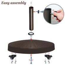 Load image into Gallery viewer, 55lbs Resin Weeled Movable Patio Umbrella Base Weighted Heavy Stand Deck