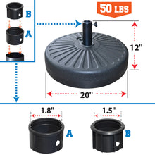 Load image into Gallery viewer, Patio Umbrella Base Sand Water Filled 20" 28L Parasol Weight Sand Base Holder