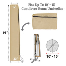 Load image into Gallery viewer, 10-15ft Patio Cantilever Roma Off-set Umbrella Protect Cover