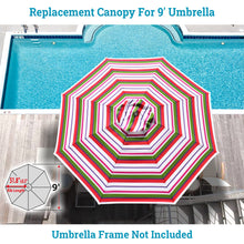 Load image into Gallery viewer, Patio Umbrella Replacement Canopy Cover for 9ft 8 Ribs Umbrella Market Table Top Sunshade Cover Outdoor