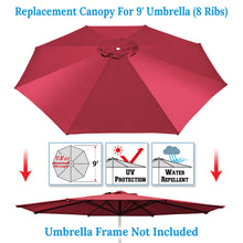 Load image into Gallery viewer, Umbrella Cover Canopy 9ft 8 Rib Patio Replacement Top Outdoor