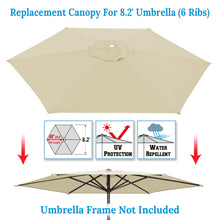 Load image into Gallery viewer, Patio Replacement Canopy 8.2ft 6 Rib Umbrella Cover