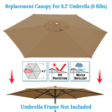 Load image into Gallery viewer, Patio Replacement Canopy 8.2ft 6 Rib Umbrella Cover