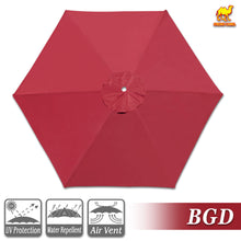 Load image into Gallery viewer, Patio Replacement Canopy 8.2ft 6 Rib Umbrella Cover