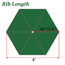 Load image into Gallery viewer, Patio Replacement Canopy 8.2ft 6 Rib Umbrella Cover