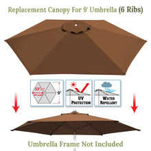 Load image into Gallery viewer, Umbrella Cover Canopy 9ft 6 Ribs Patio Replacement Top Outdoor
