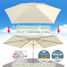 Load image into Gallery viewer, Umbrella Cover Canopy 9ft 6 Ribs Patio Replacement Top Outdoor