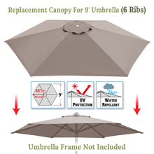 Load image into Gallery viewer, Umbrella Cover Canopy 9ft 6 Ribs Patio Replacement Top Outdoor