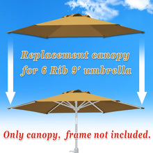 Load image into Gallery viewer, Umbrella Cover Canopy 9ft 6 Ribs Patio Replacement Top Outdoor
