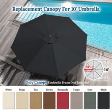 Load image into Gallery viewer, 10' 8 Ribs Patio Umbrella Canopy Top Cover Replacement