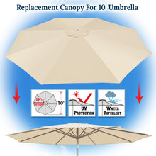 Load image into Gallery viewer, 10' 8 Ribs Patio Umbrella Canopy Top Cover Replacement