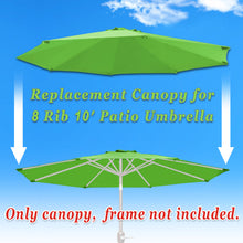 Load image into Gallery viewer, 10' 8 Ribs Patio Umbrella Canopy Top Cover Replacement