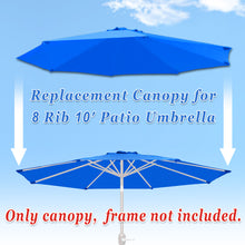 Load image into Gallery viewer, 10' 8 Ribs Patio Umbrella Canopy Top Cover Replacement