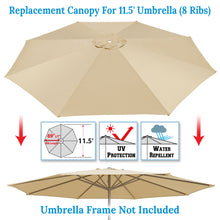 Load image into Gallery viewer, Umbrella Replacement Canopy Cover for 11.5ft 8 Rib Market Outdoor Patio Shades