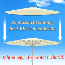 Load image into Gallery viewer, Umbrella Replacement Canopy Cover for 11.5ft 8 Rib Market Outdoor Patio Shades