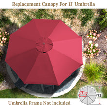 Load image into Gallery viewer, Umbrella Cover Canopy 13ft 8 Rib Patio Replacement Top Outdoor