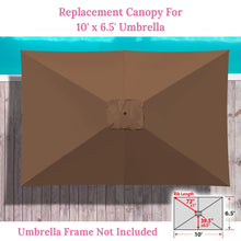 Load image into Gallery viewer, 6-Rib 10'x6.5' Patio Umbrella Replacement Canopy for Outdoor