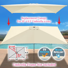 Load image into Gallery viewer, 6-Rib 10'x6.5' Patio Umbrella Replacement Canopy for Outdoor