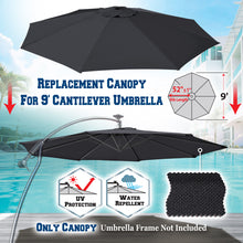Load image into Gallery viewer, 9ft 8rib Replacement Canopy Cover Patio Solar Hanging Cantilever Umbrella