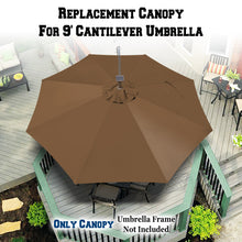 Load image into Gallery viewer, 9ft 8rib Replacement Canopy Cover Patio Solar Hanging Cantilever Umbrella