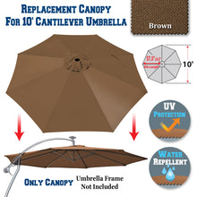 Load image into Gallery viewer, 10ft 8rib Replacement Canopy cover for Solar Cantilever Patio Hanging Umbrella
