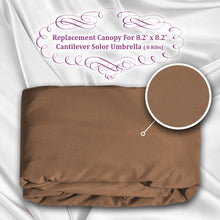 Load image into Gallery viewer, 8.2x8.2ft 8 Ribs Replacement Canopy cover for Square Hanging Solar Umbrella