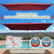 Load image into Gallery viewer, 10'x6.5' Replacement Canopy Cantilever Hanging Patio SolarUmbrella
