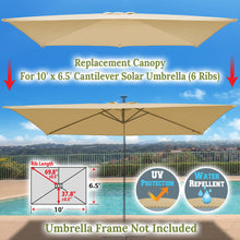 Load image into Gallery viewer, 10'x6.5' Replacement Canopy Cantilever Hanging Patio SolarUmbrella