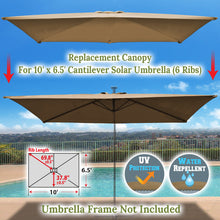 Load image into Gallery viewer, 10'x6.5' Replacement Canopy Cantilever Hanging Patio SolarUmbrella